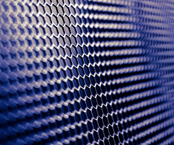 Abstract yoga aesthetic with silver mesh braid patterns